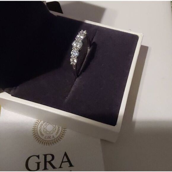 CERTIFIED Genuine Moissanite Diamond 1Ct Wedding/Anniversary Band Ring Sz 9 - Picture 3 of 9